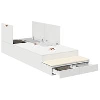 Opbergbedframe met lade Wit 236.5 x 90 x 31.5 cm Bewerkt hout - thumbnail