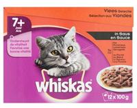 WHIS MULTIPACK POUCH SENIOR VLEES SELECTIE IN SAUS 12X100 GR - thumbnail