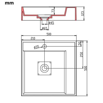 VidaXL Wastafel 50x50x12,3 cm mineraal gegoten/marmer gegoten wit