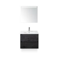 Dante Badmeubelset 60 cm - Black Oak - Keramische Wastafel Wit Enjoy - met Sence Spiegel - thumbnail
