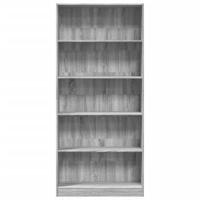 Boekenkast 80x24x176 cm bewerkt hout grijs sonoma eikenkleurig - thumbnail