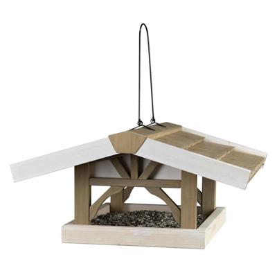 Trixie 55801 natura Futterhaus zum Hängen, 46 × 22 × 44 cm, grau/weiß