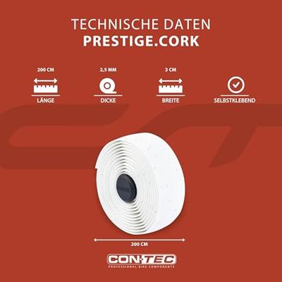 CONTEC stuurlint "prestige.cork ct bar tape prestige.cork 200mm white