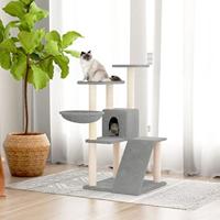 VidaXL Kattenmeubel met sisal krabpalen 94 cm lichtgrijs - thumbnail