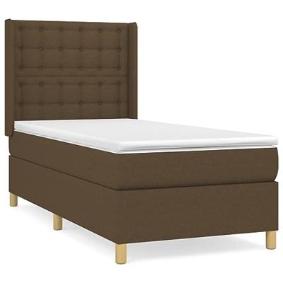Boxspring met matras stof donkerbruin 80x200 cm