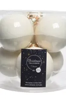 Kerstballen Glas Ø8cm Wol Wit 6st - thumbnail