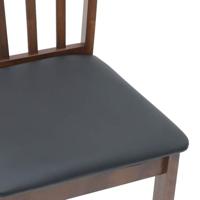 Eetkamerstoelen met kussens 2 st massief hout rubber bruin - thumbnail