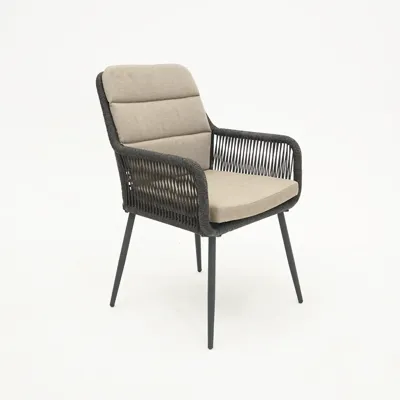 Vita Damian diningstoel zwart met zit en rugkussen