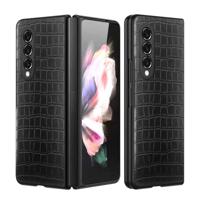 Lunso - Croco patroon cover hoes - Samsung Galaxy Z Fold3 - Zwart - thumbnail