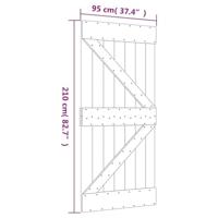 Schuifdeur met beslag 95x210 cm massief grenenhout - thumbnail
