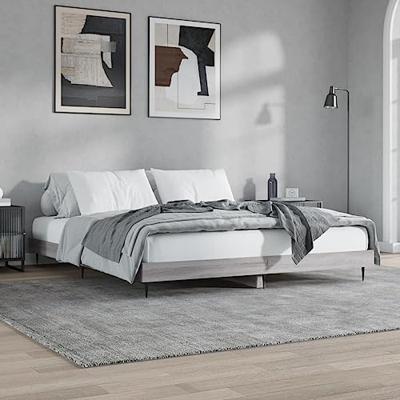 Bedframe bewerkt hout grijs sonoma eikenkleurig 120x200 cm