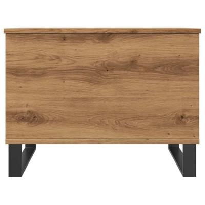 Salontafel 60x44,5x45 cm bewerkt hout artisanaal eikenkleurig