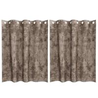 VidaXL Velvet gordijnen 2 pcs cappuccino 140 x 140 cm fluweel - thumbnail