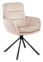 Artistiq Draaibare Eetkamerstoel 'Lashon' Rib, kleur Beige - thumbnail