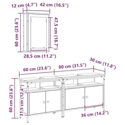 3-delige Badkamermeubel Set Artisan Eiken Engineered Wood