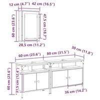 3-delige Badkamermeubel Set Artisan Eiken Engineered Wood - thumbnail