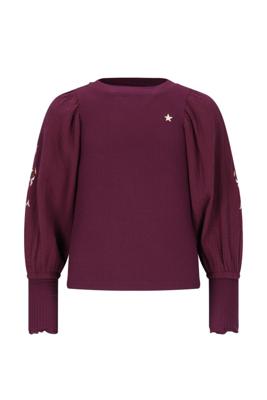 Like Flo winter top meisjes - rood - Eloise - rib - ballonmouwen