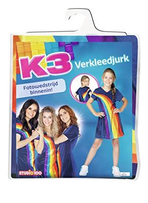 K3 Regenboog Verkeeldjurk Blauw 6-8 Jaar - thumbnail