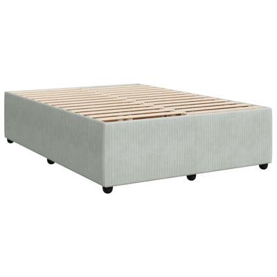 Bedframe zonder matras 140x200 cm fluweel lichtgrijs - thumbnail