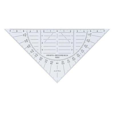 Geodriehoek Aristo 1550 160mm flexibel transparant | 10 stuks