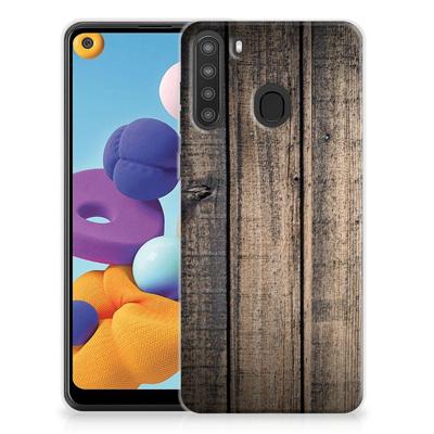 Samsung Galaxy A21 | Bumper Hoesje | Steigerhout