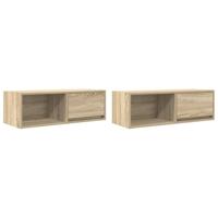 Tv-meubels 2 st 80x31x25,5 cm bewerkt hout sonoma eikenkleurig - thumbnail