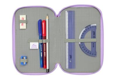Driedubbele Pennenzak Unicorn Academy Lila 12,5 x 19,5 x 5,5 cm 37 Onderdelen