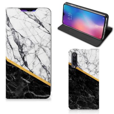 Xiaomi Mi 9 | Standcase | Marmer Wit Zwart - Origineel Cadeau Man