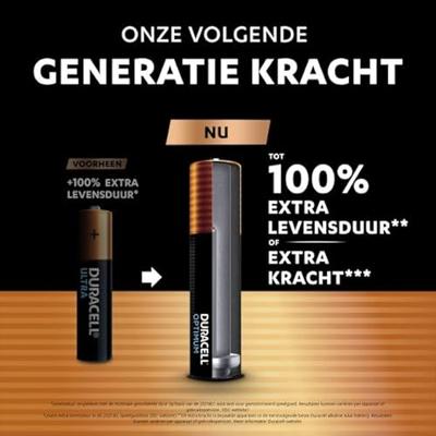 Duracell batterij Optimum AAA, blister van 4 stuks - thumbnail