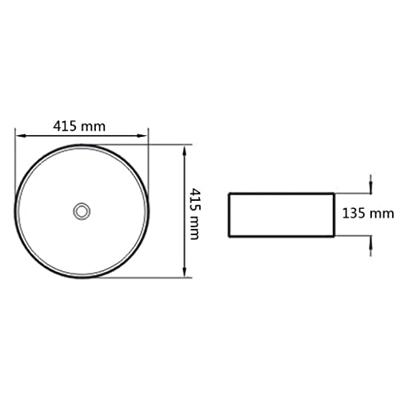 VidaXL Wastafel rond wit 41,5x13,5 cm keramiek