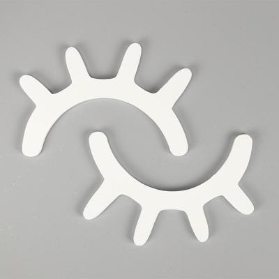1 paar schattig houten 3D wimper muur sticker decor slaapkamer achtergrond muur sticker (wit)
