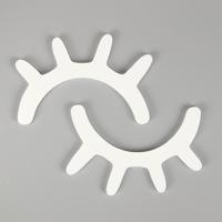 1 paar schattig houten 3D wimper muur sticker decor slaapkamer achtergrond muur sticker (wit) - thumbnail