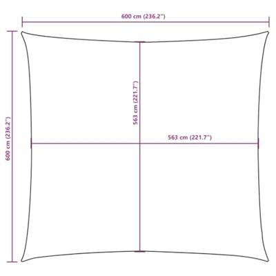 VidaXL Zonnescherm vierkant 6x6 m oxford stof zwart