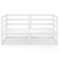 Tuinbank 2-zits massief grenenhout wit - thumbnail