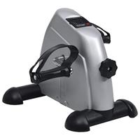 VidaXL Mini hometrainer met plastic vliegwiel (zilver) - thumbnail
