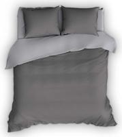 Flanellen Dekbedovertrek Comtesse Antraciet Zilver-140x200|220 - thumbnail