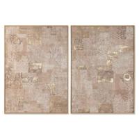 Schilderij Home ESPRIT Bruin Indiaas 103 x 4 x 143 cm (2 Stuks) - thumbnail