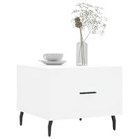 Salontafel 50x50x40 cm bewerkt hout wit - thumbnail