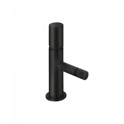 Wastafelmengkraan Tres Study Exclusive 1-Knop Bidet Uitloop Recht 8 cm Rond Mat Zwart Tres