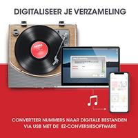 ION Audio Premier LP - Draadloze Bluetooth platenspeler / vinyl platenspeler met luidsprekers, USB-conversie, RCA & hoofdtelefoonuitgangen - Natuurlijke houtafwerking - thumbnail