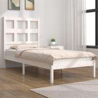 Bedframe zonder matras massief grenenhout wit 75x190 cm - thumbnail