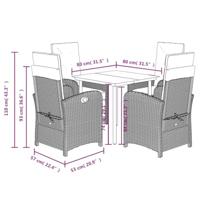 5-delige Tuinset met kussens poly rattan bruin - thumbnail