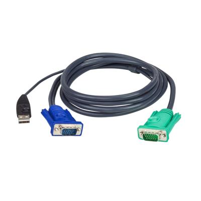 ATEN KVM Adapter [1x VGA-stekker - 1x VGA-stekker, USB-A 2.0 stekker] 1.20 m Zwart