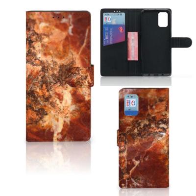 Samsung Galaxy A02s | M02s | Bookcase | Marmer Bruin Samsung Galaxy A02s | M02s | Bookcase | Marmer Bruin