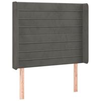 Hoofdbord met randen 83x16x78/88 cm fluweel donkergrijs - thumbnail