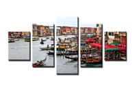 Schilderij - Gondels, 160X80cm, 5luik - thumbnail