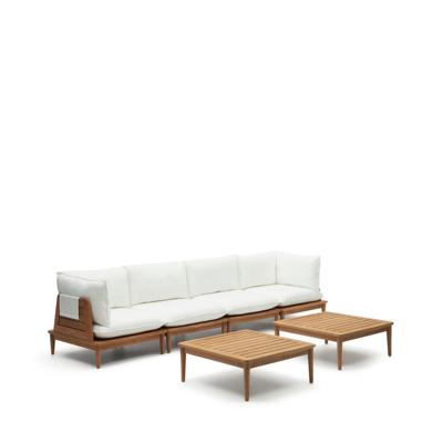 Kave Home Modulaire Loungeset 'Portitxol' Teakhout, Met 2 hoekfauteuils, 2 fauteuils en 2 salontafels Kave Home Modulaire Loungeset 'Portitxol' Teakhout, Met 2 hoekfauteuils, 2 fauteuils en 2 salontafels