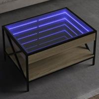 Salontafel met Infinity LED 70x50x38 cm sonoma eikenkleurig - thumbnail