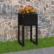 VidaXL Plantenbak 40x40x81 cm massief grenenhout zwart VidaXL Plantenbak 40x40x81 cm massief grenenhout zwart