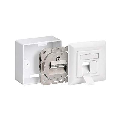 RJ45 Wandcontactdoos Opbouw - 2x RJ45 - CAT6 - Incl. Afdekraam - Afgeschermde Netwerkdoos - 10 Gigabit - Wit RJ45 Wandcontactdoos Opbouw - 2x RJ45 - CAT6 - Incl. Afdekraam - Afgeschermde Netwerkdoos - 10 Gigabit - Wit
